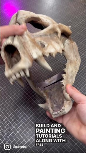 DIY Moveable Jaw Dog Skull Mask Free Templates #fursona #skulldog #furry #skullmask