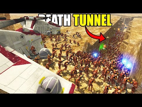 The Deadliest Clone Wars DEATH TUNNEL Clone Army Invasion EVER! - Men of War: Star Wars Mod