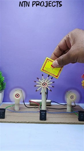 New 🔥 Fire Circle Project with DC motor 🔌⚡#schoolproject #diy#ideas#experiment#hacks #new#simple