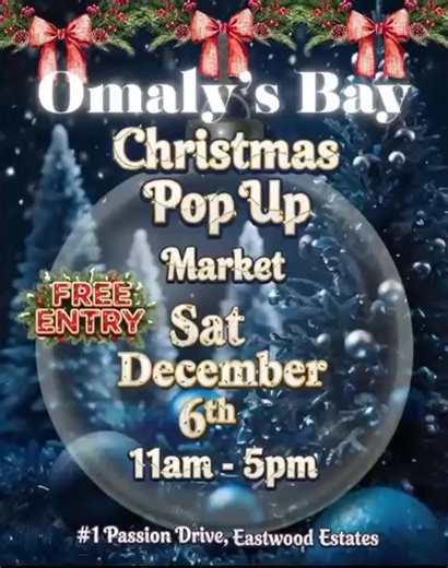 Join us 5 Ocean Beverages at Omaly's Pop-up December 6th for awesome food, drinks arts and crafts and much more!! 🥤🍹🎉🎄 | 5 Ocean Beverages