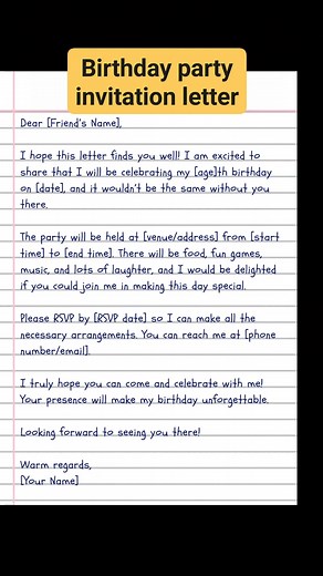 8.3K views · 71 reactions | Invitation letter writing idea part_73 #invitation #birthdayinvitations | English Class | Facebook