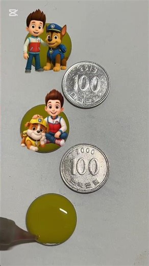 Reverse Coin Magic with Paw Patrol Pictures 🐾 | Satisfying Coin Flip in Reverse #pawpatrol #dye