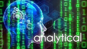 code background abstract . loop video of an intelligent robot processing data