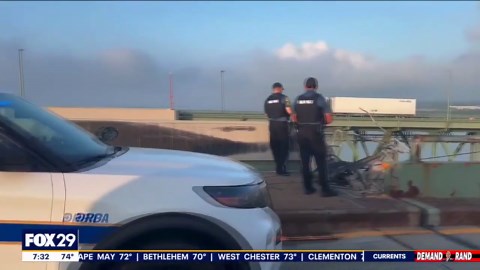 Tractor trailer cab reportedly crashed, fell of Delaware Memorial Bridge