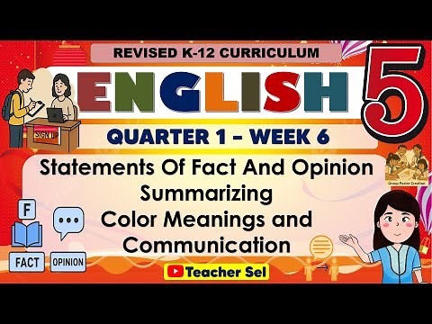 English 5 Quarter 1 Week 6 Revised K-12 Statements Of Fact And Opinion, Summarizing