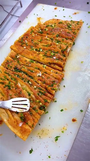 Crispy Chinese Scallion Pancake with Secret Sauce #ScallionPancake