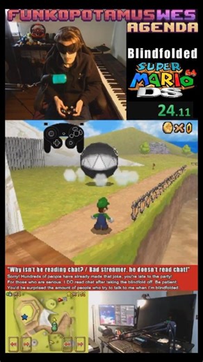 Wes on Instagram: "Blindfolded SM64 DS - Behind Chain Chomp's Gate in 59.35 #blindfolded #speedrun #mario"
