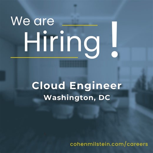 Opportunity for a Cloud Engineer to develop scalable cloud architectures and ensure optimal performance, reliability, and security with a focus on business requirements. The ideal candidate has a strong background in cloud computing, Microsoft Azure Services, Office 365, infrastructure as code (IaC), and automation. Learn more on our Careers site ➡ https://www.cohenmilstein.com/careers/ #itjobs #cloudengineer #opportunity #dcjobs | Cohen Milstein