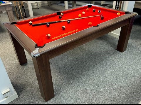 6ft Modern Classic Pool Dining Table - Dark Walnut Cabinet Finish