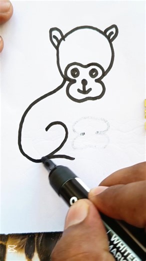 How to draw Monkey 🙊 Creative Art #monkey #drawing #shorts