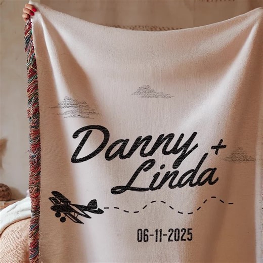 Lovely Blanket for Newly Wed, Custom Woven Blanket, Chunky Blanket, Custom Photo Blanket, New Couples Gift, Camping Lovers Gift, Couple Gift - Etsy