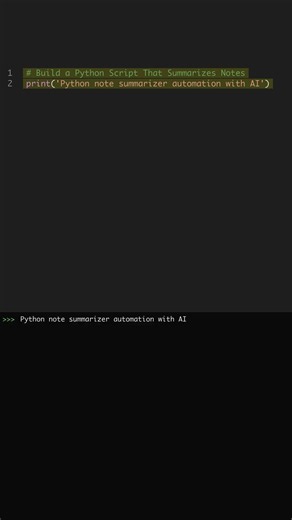 Build a Python Script That Summarizes Notes #shorts