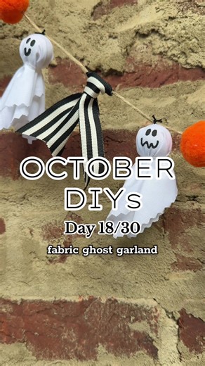 Create Your Own Fabric Ghost Garland for Halloween
