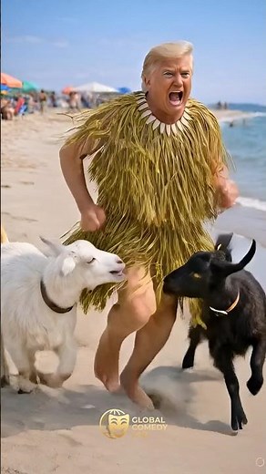 Trump vs Goats 😂 Beach Grass Outfit Gone Wrong! | Viral Comedy Short