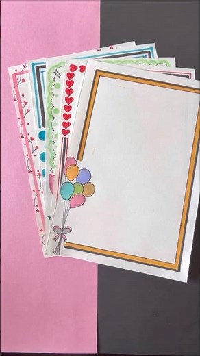🌸5 most beautiful and easy border designs for front page of projects. #borderdesigns #projectidea