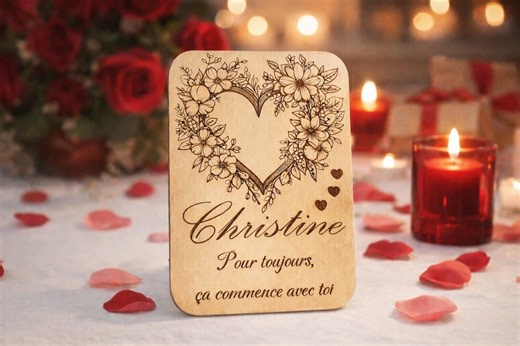 Personalized Valentine Wood Photo Engraving, Custom Laser Engraved Love Keepsake, Anniversary Gift for Couples - Etsy