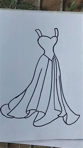 Dress drawing | Easy drawings #shorts #ytshorts #youtubeshorts #dress #fashion #art #trending#viral