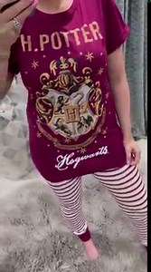 Our Wine Harry Potter Hogwarts Pyjamas ⚡️ are a must have for all the Harry Potter fans ❤️ Sizes 8-22! Shop Now 🛍 https://www.wantthattrend.com/ladies-wine-harry-potter-hogwarts-pjs/ | Want That Trend