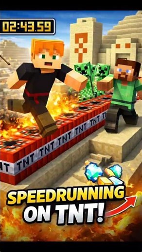 Speedrunning on TNT While My Friend Hunts Me # speedrun