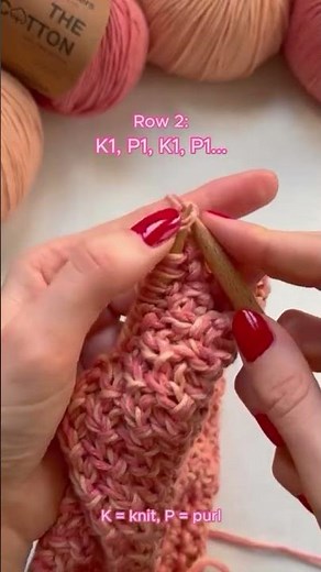How to knit the Moss Stitch 💗🌸 (even number of stitches)