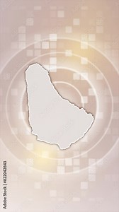 Mobile Vertical Resolution 2160x3840 Pixels, Barbados Animated Map on Minimal Background, Useful for Politics, Elections, Travel, News and Sports Events