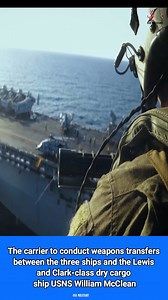 The Nimitz-class aircraft carriers USS Harry S. Truman (CVN 75), USS Dwight D. Eisenhower (CVN 69), and the Ford-class aircraft carrier USS Gerald R. Ford (CVN 78) are underway in the Atlantic Ocean for an ordnance transfer between the three ships and the Lewis and Clark-class dry cargo ship USNS William McClean (T-AKE 12) #usamilitary #ussnimitz #aircraft #aircraftcarrier #usnavy #USSGeraldRFord | USA Military