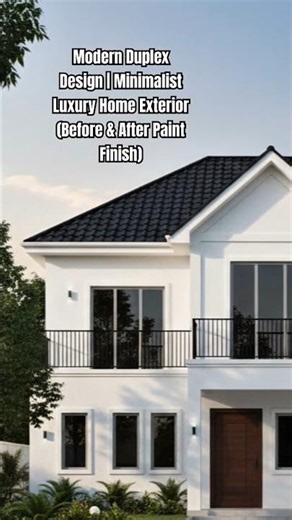Modern Duplex Design | Minimalist Luxury Home Exterior (Before & After Paint Finish)