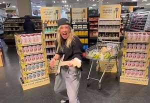 Inverness M&S staff enjoy a dance around the store