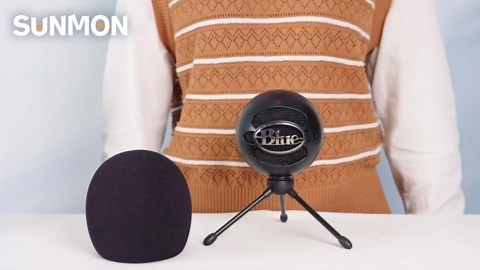 Pop Filter For Blue Snowball - Professional Snowball iCE Mic Foam Wind Cover Windshield Pop Filter for Recordings, Broadcasting, Singing by SUNMON