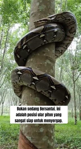 Ular phiton biasanya akan berjalan tenang, tapi dalam posisi ini. jangan coba mendekat #wildlife