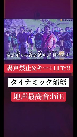 ダイナミック琉球 カラオケ｜キー 11で地声hiE 挑戦