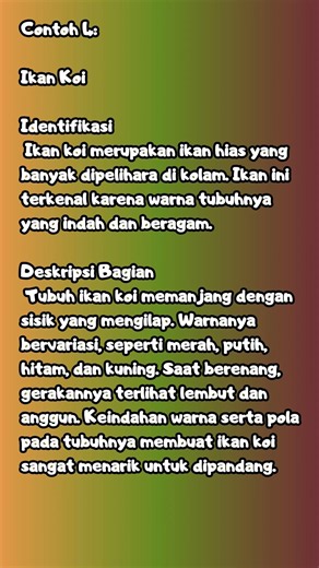 CONTOH TEKS DESKRIPSI BESERTA STRUKTURNYA