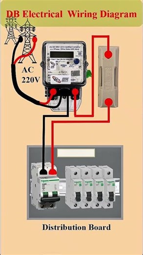 Distribution board connection diagram#shorts#electrical #mcb#fuse#energy meter#shortsfeed