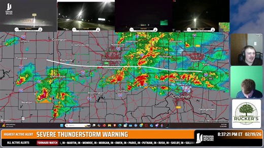 Join the IWN team as they cover Indiana's first severe weather threat of 2026. We will have numerous storm chasers live in the field and eyes on radar helping track areas of rotation and damaging winds/hail so you know if and when to take shelter. Indiana Severe Weather Coverage - February 19th, 2026 | Indiana Weather Network
