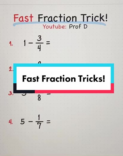 Frast Fraction Tricks that you should know! #mathreview #mathtrick #mathhack #mathprofd