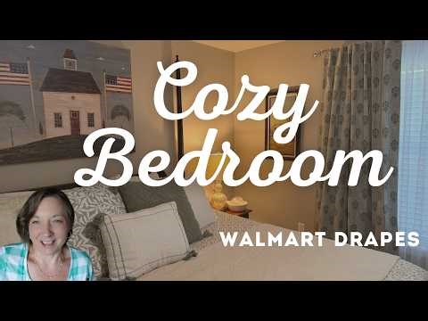 COZY BEDROOM TRANSFORMATION | Primitive Colonial Style + Walmart Drapes