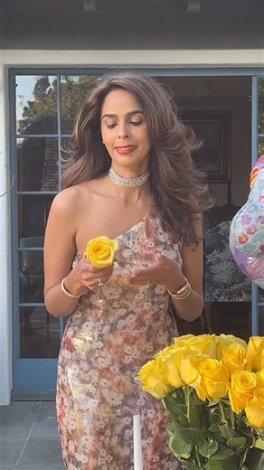 Mallika Sherawat | Gentle moments with a Yellow Rose 🌼✨ | Instagram