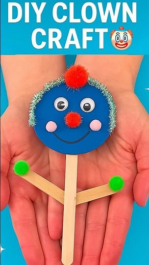 DIY Popsicle Stick Clown 🤡 | Fun & Easy Craft for Kids #diy #craft #craftyfun #kids