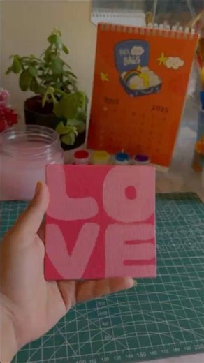 Mini Canvas Love Painting 🎨❤️ |DIY| #shorts #viralshorts #diy #handmade #diycrafts love #trending