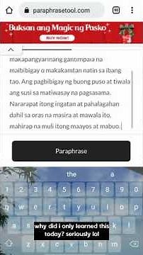 WHY DID I NOT KNOW THIS EARLIER?!! 😳😍💗 PARAPHRASE TOOL FOR TAGALOG/FILIPINO!