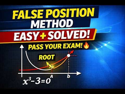 False Position Method (Regula Falsi) Explained | Step-by-Step with Solved Example| Numerical Methods