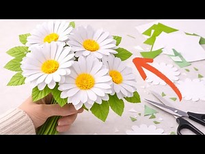 🌼The Secret to Perfect Paper Daisy Flowers - Simple DIY Tricks🌼#diy #papercrafteasy #craft