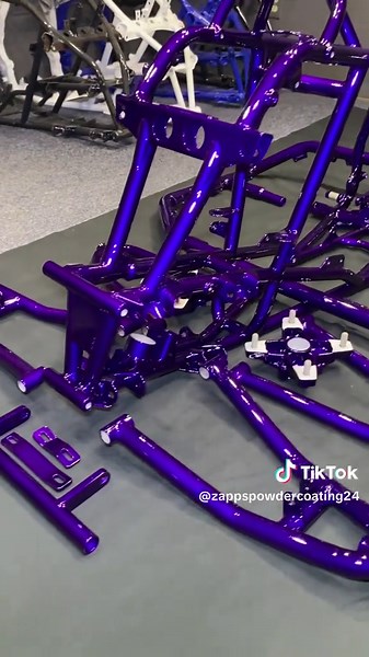 All purple everything for this old school Honda 250r Laegers chassis! #honda #250r #powdercoating #prismaticpowders #fyp
