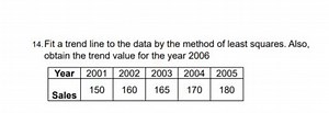 Fit a trend line to the data by the method of least squares. Al... | Filo