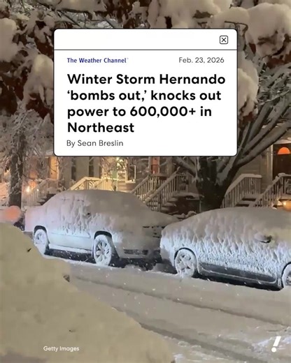 Winter Storm Hernando is still hammering the Northeast. ❄️ Over 650,000 people are without power and more than 10,000 flights have been canceled as this bomb cyclone continues into its second day. | Yahoo News