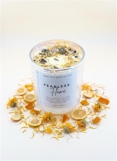 Success & Confidence Crystal Candle – Solar Plexus Chakra Candle - Etsy