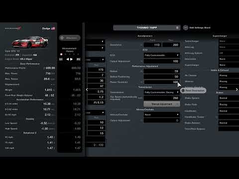 Gran Turismo 7 Dodge Viper GTS '13 700PP Tune / Setup (Update 1.34)