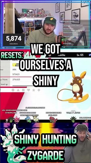 SHINY ALOLAN RAICHU went hunting for ZYGARDE! #shorts #pokemon #streamer