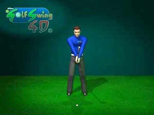 Golf swing front view animation in slow motion.