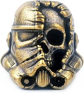 Knife Lanyard Beads - Hand-Cast Pure Copper Paracord Beads for Knives 0.24" Hole Fits 550 Cord Tactical Gear Knife Bead for EDC Survival Men’s Gifts (FD-017B)